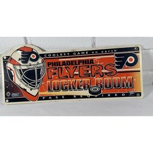 Philadelphia Flyers Locker Room Sign Pass Required Coolest Game On Earth Vintage